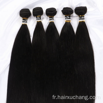 Vierge en gros Indien Vierge humaine Valeurs de trame brésilienne 100% Remy Extension de cheveux raide Curly Bundles de cheveux humains bon marché